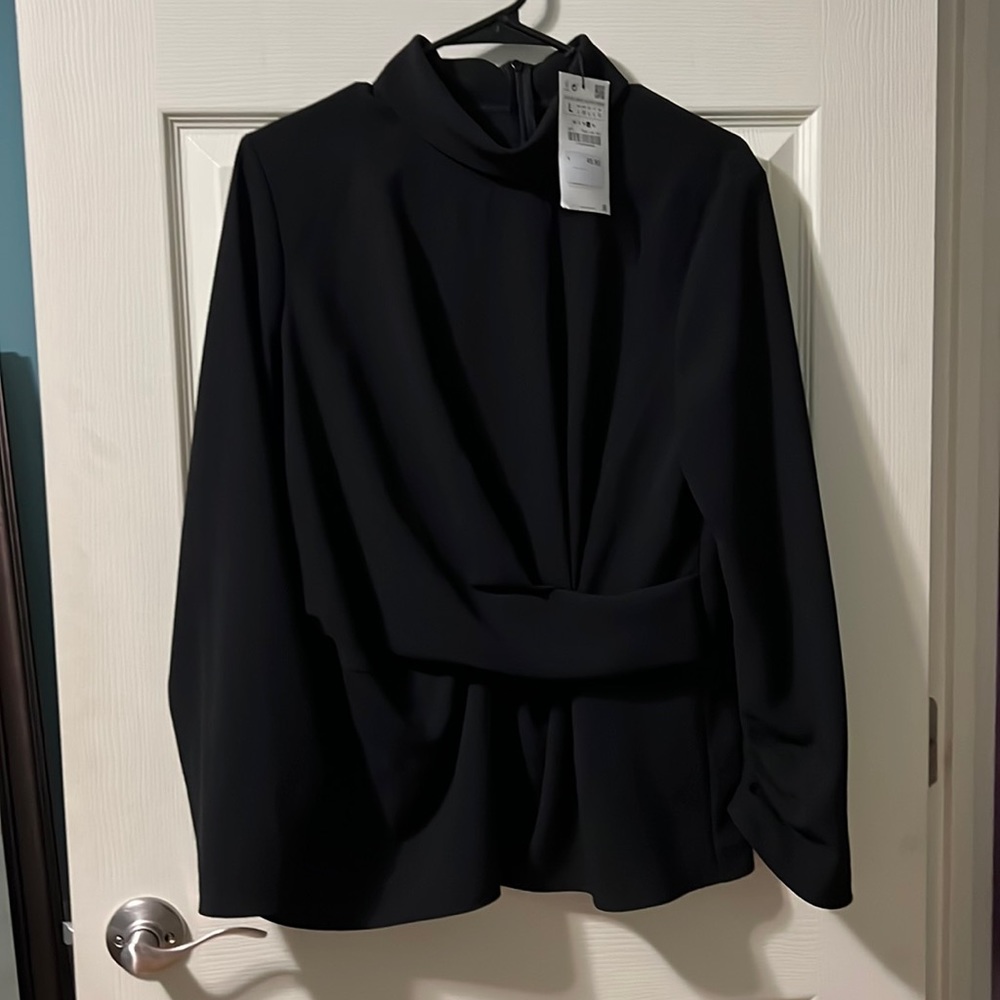 Zara Black Blouse with Zipper